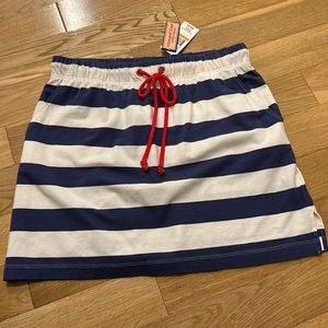Vineyard Vines Drawstring Knit Harbor skirt in color stripped Baltic blue NEW